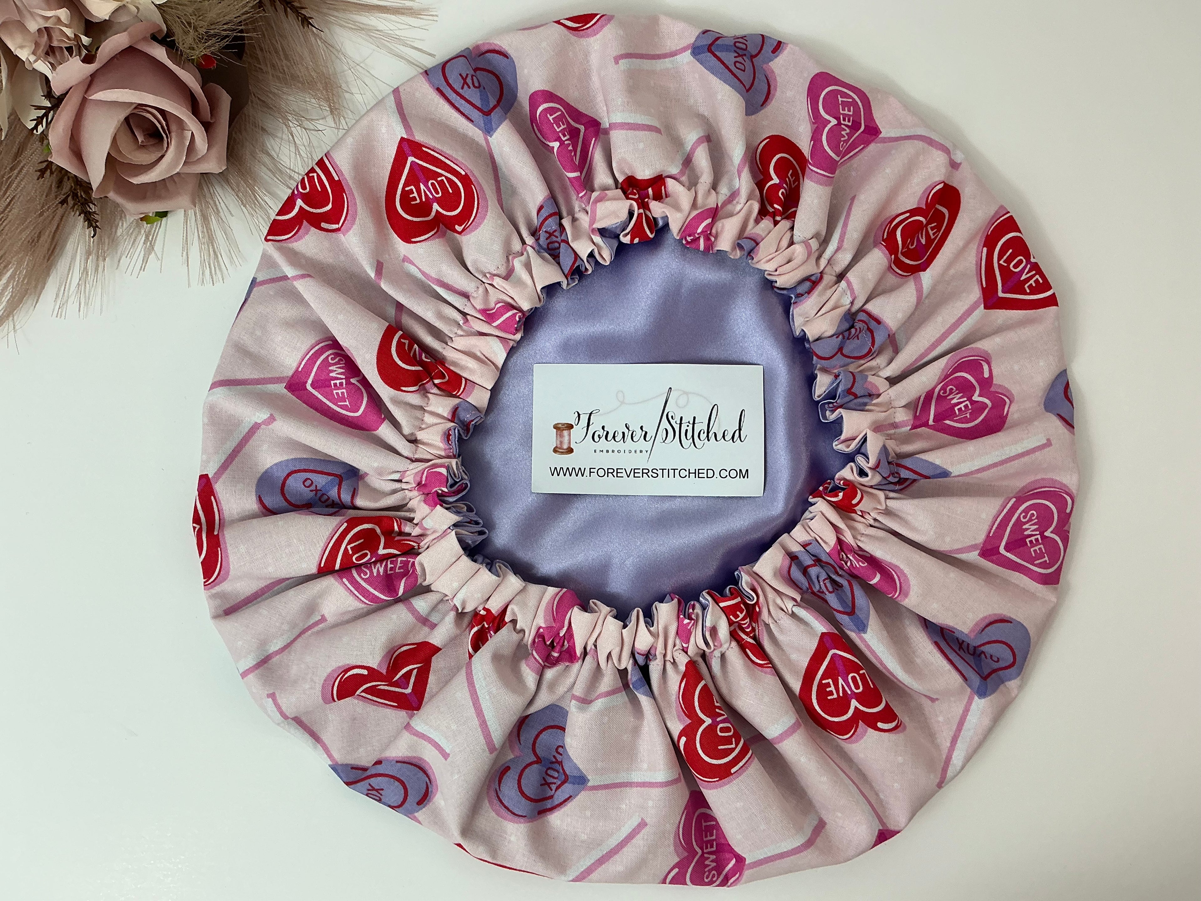 Lollipop Love Print & Satin Bonnet