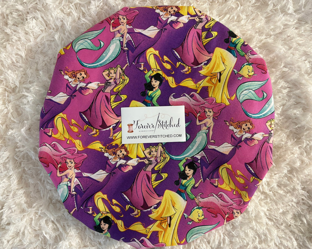 Ariel Mulan Belle Cotton Print Bonnet with Charmeuse Satin Lining | Print Satin Hair Bonnet for Curly & Natural Hair