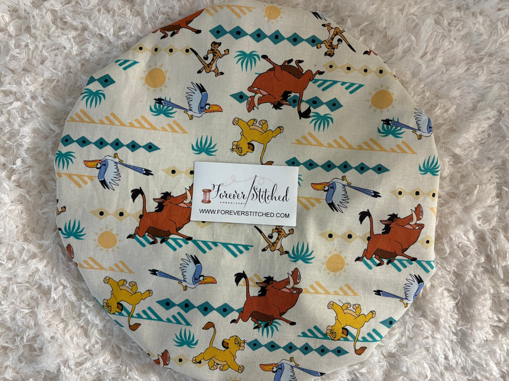 Lion King Cotton Print Bonnet with Charmeuse Satin Lining | Print Satin Hair Bonnet for Curly & Natural Hair