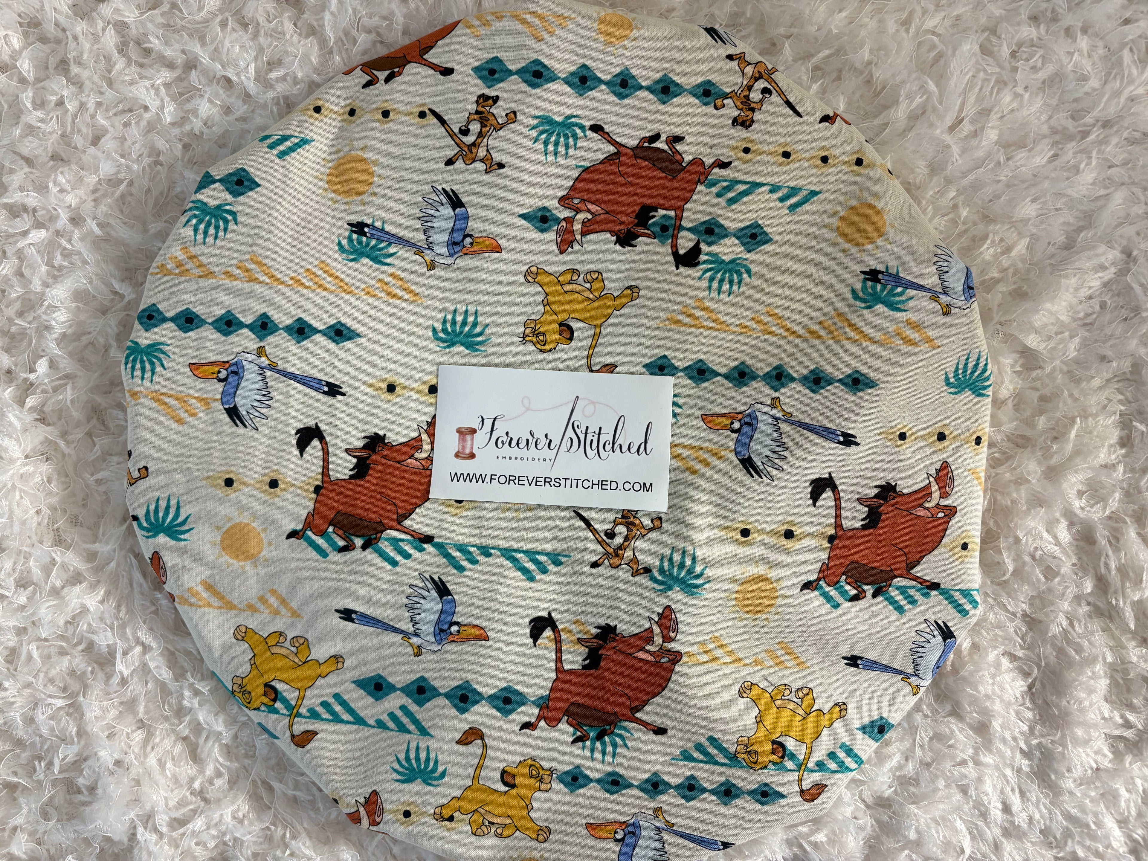 Lion King Cotton Print Bonnet with Charmeuse Satin Lining | Print Satin Hair Bonnet for Curly & Natural Hair