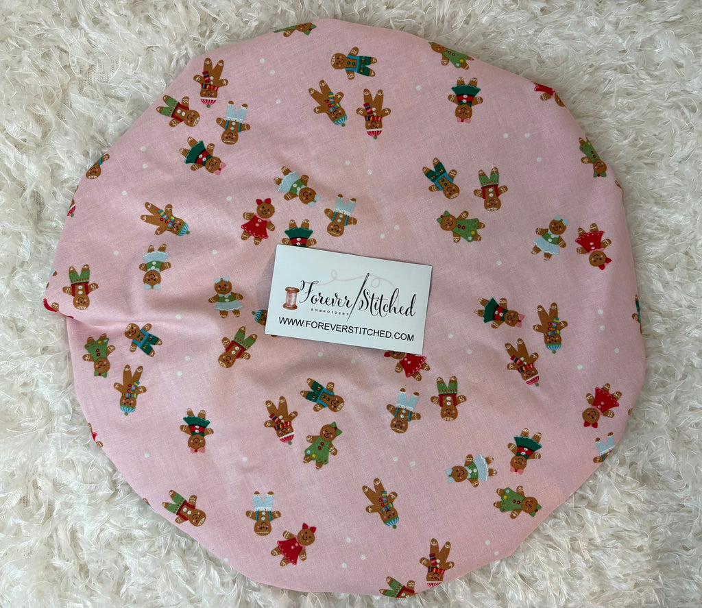 Gingerbread Christmas Charmeuse Satin Bonnet – Forever Stitched
