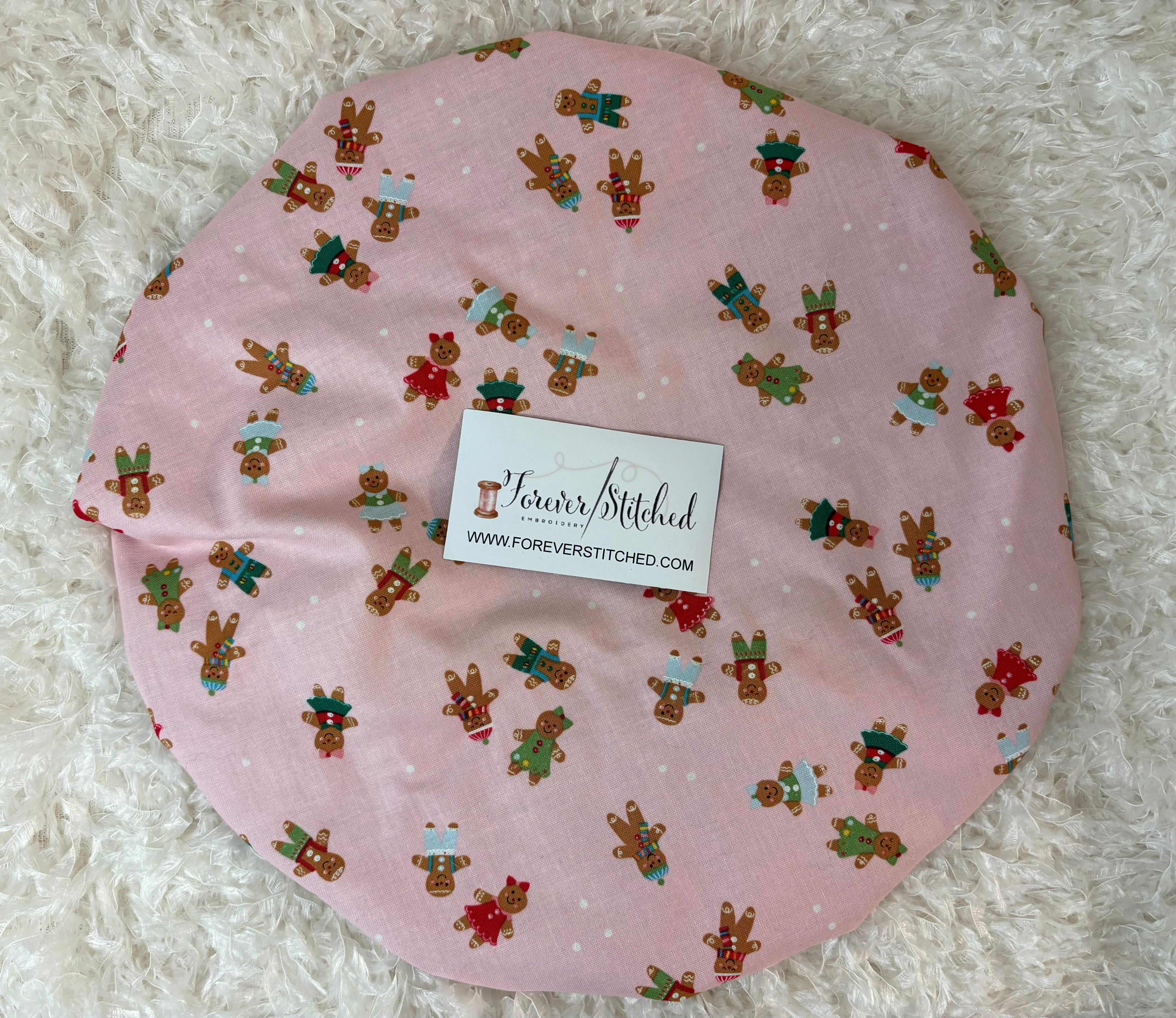 Gingerbread Christmas Charmeuse Satin Bonnet – Forever Stitched