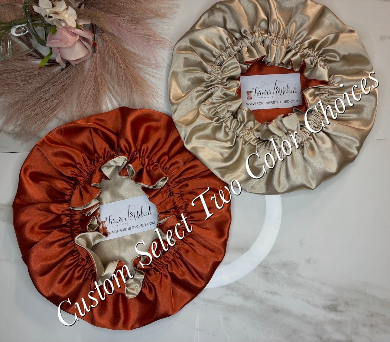 Charmeuse Silky Satin Sleeping Bonnet, Reversible Satin Hair Bonnet for Curly & Natural Hair, Adult Protective Sleep Cap Gift