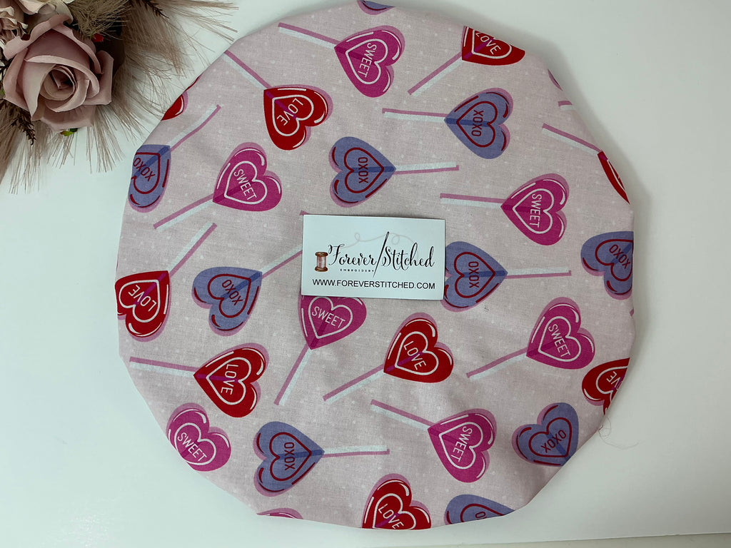 Lollipop Love Print & Satin Bonnet