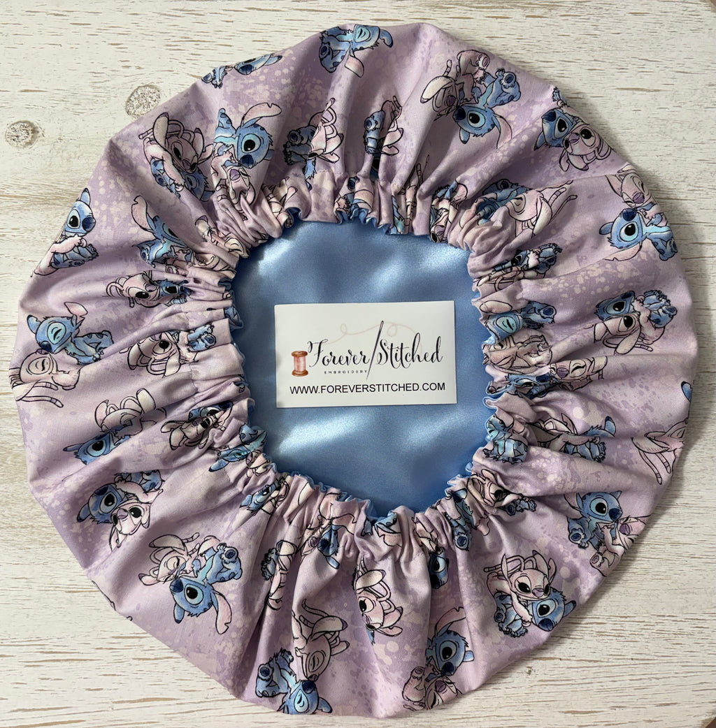 Stitch & Angel Cotton Print Bonnet with Charmeuse Satin Lining | Print Satin Hair Bonnet for Curly & Natural Hair