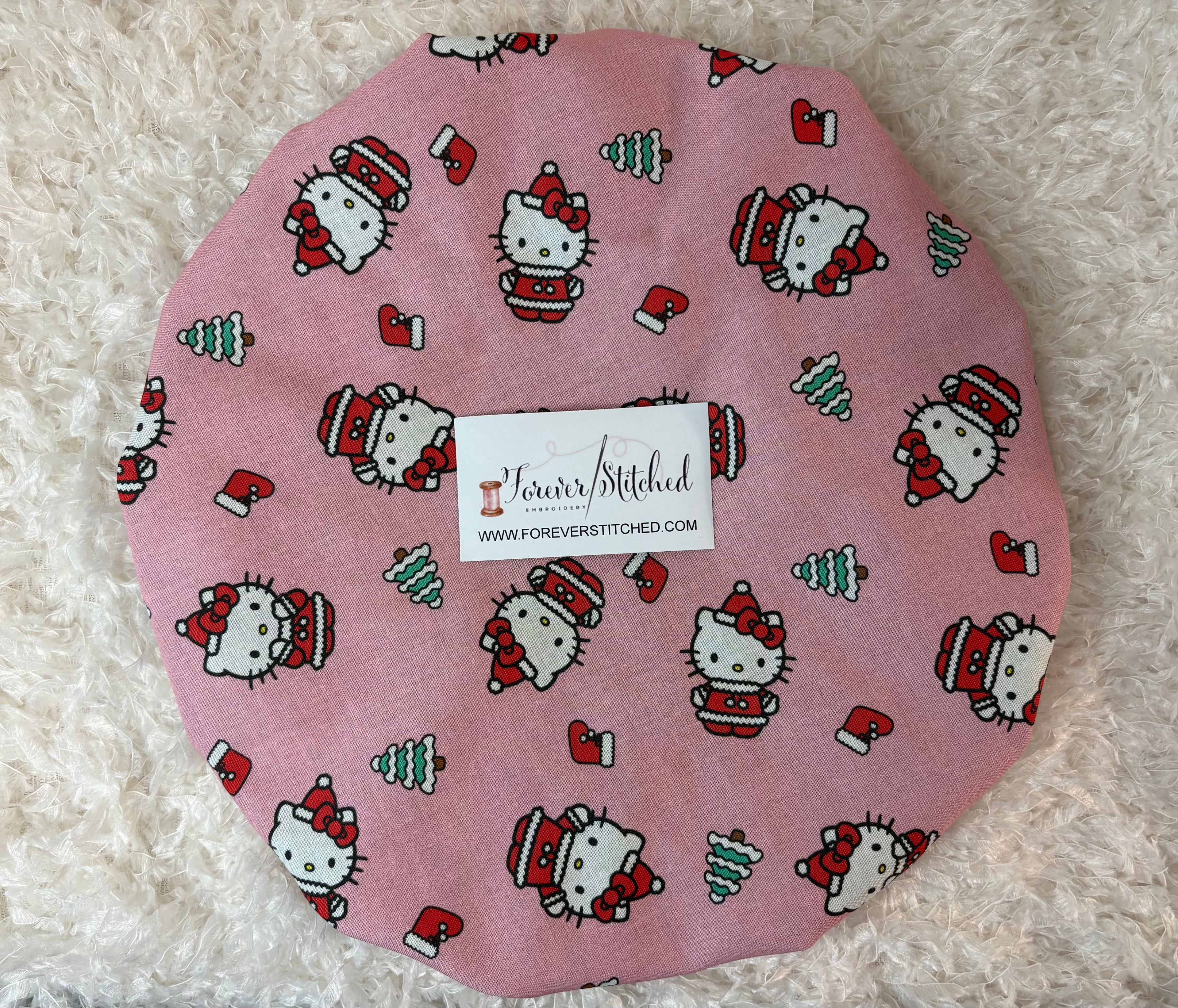 Christmas Hello Kitty Charmeuse Satin Bonnet – Forever Stitched
