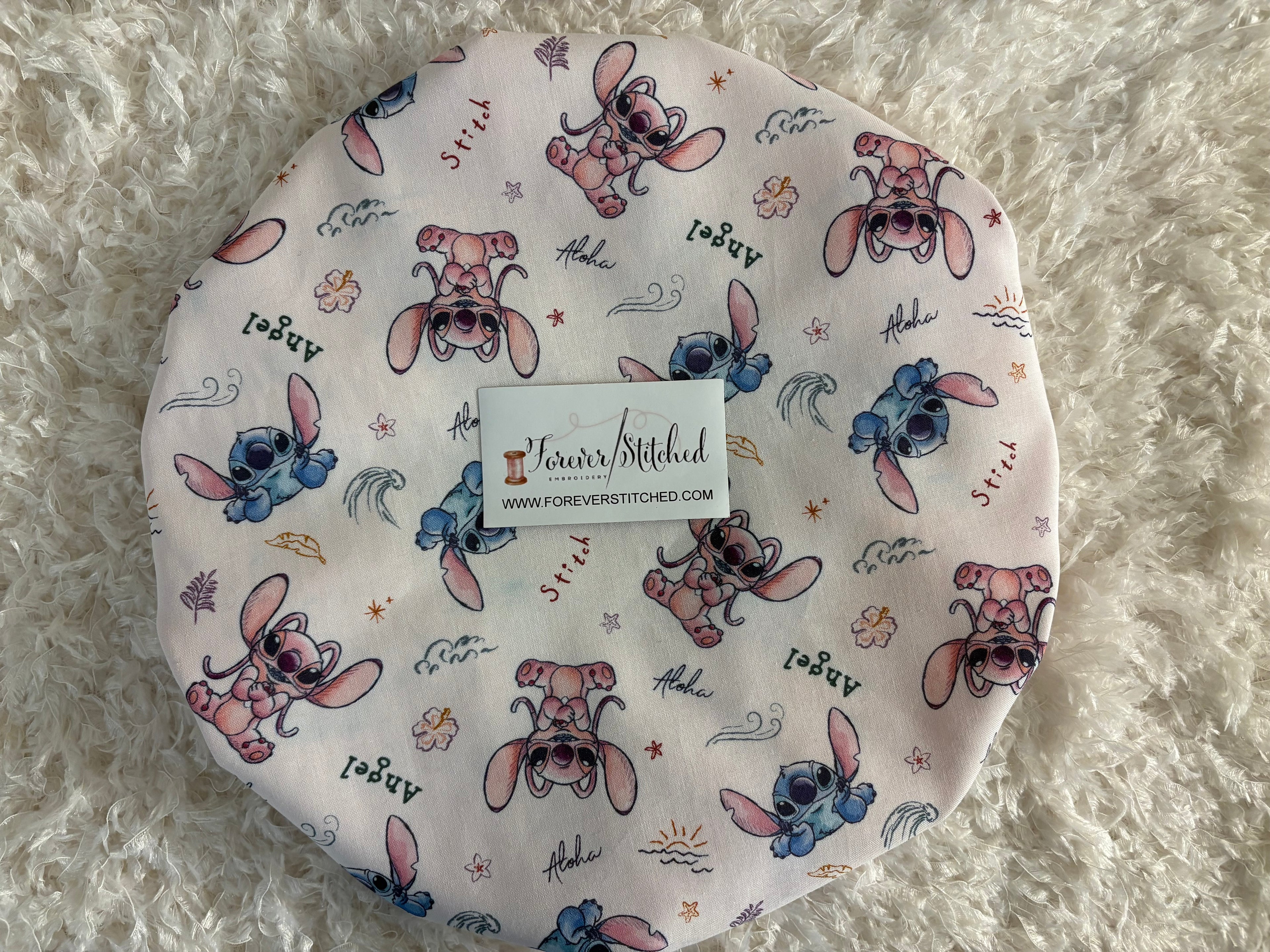 Stitch & Angel Aloha Cotton Print Bonnet with Charmeuse Satin Lining | Print Satin Hair Bonnet for Curly & Natural Hair