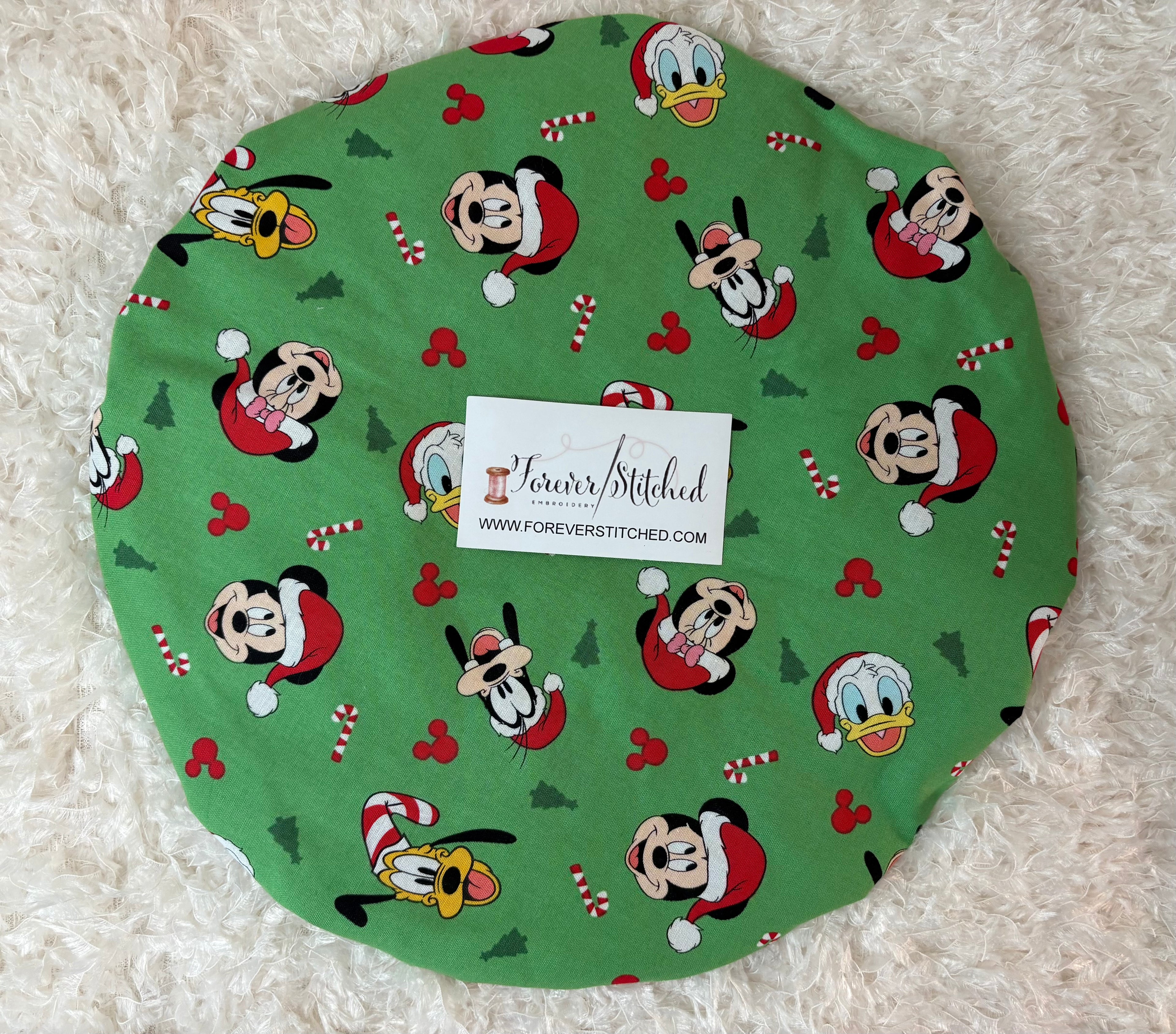 Mickey & Crew Christmas Print Bonnet with Charmeuse Satin Lining | Print Satin Hair Bonnet for Curly & Natural Hair (Copy)