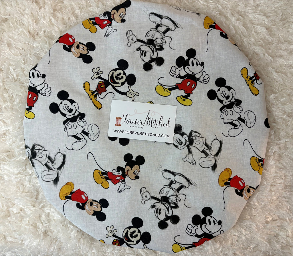 Mickey Cotton Print Bonnet with Charmeuse Satin Lining | Print Satin Hair Bonnet for Curly & Natural Hair
