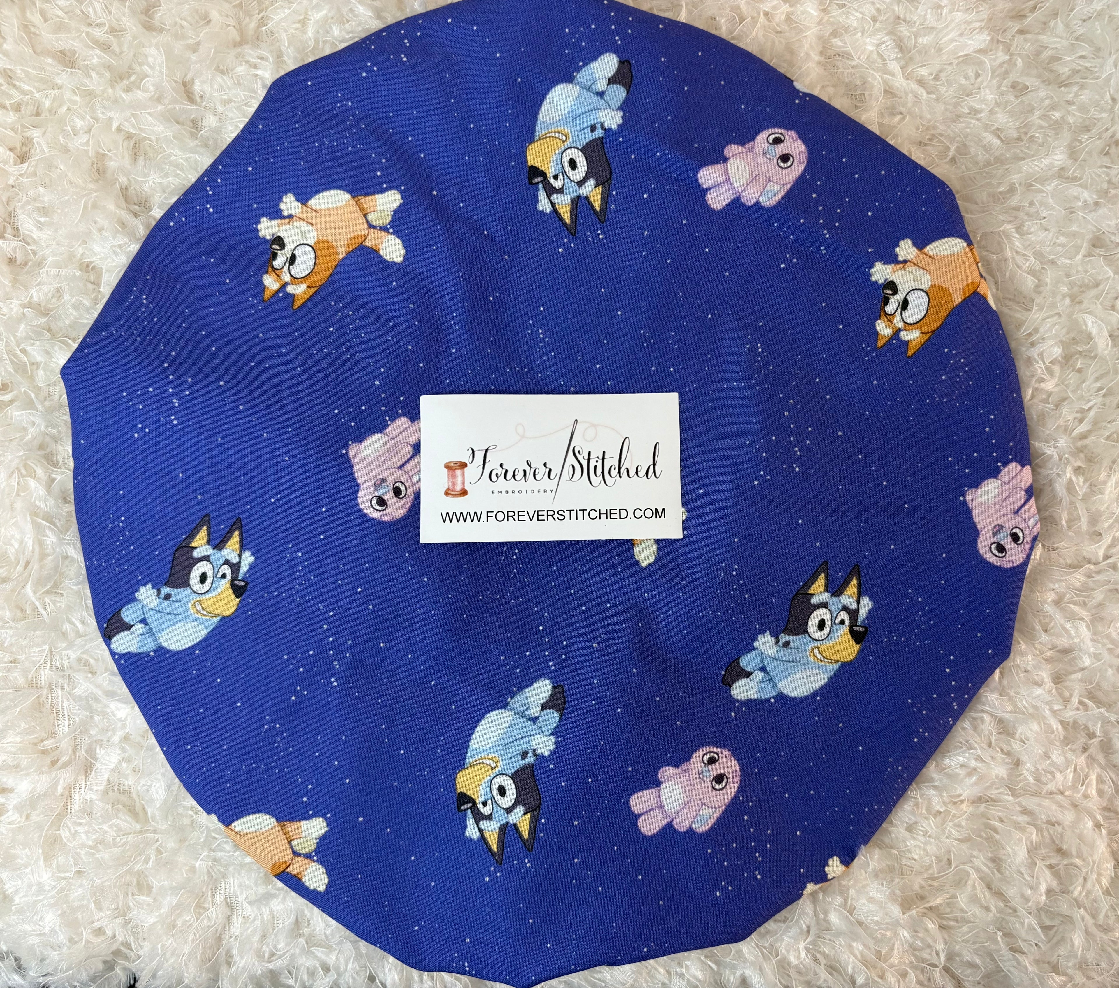 Bluey & Bingo  Cotton Print Bonnet with Charmeuse Satin Lining | Print Satin Hair Bonnet for Curly & Natural Hair