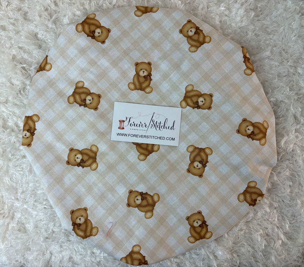 Bear Cotton Print Bonnet with Charmeuse Satin Lining | Print Satin Hair Bonnet for Curly & Natural Hair