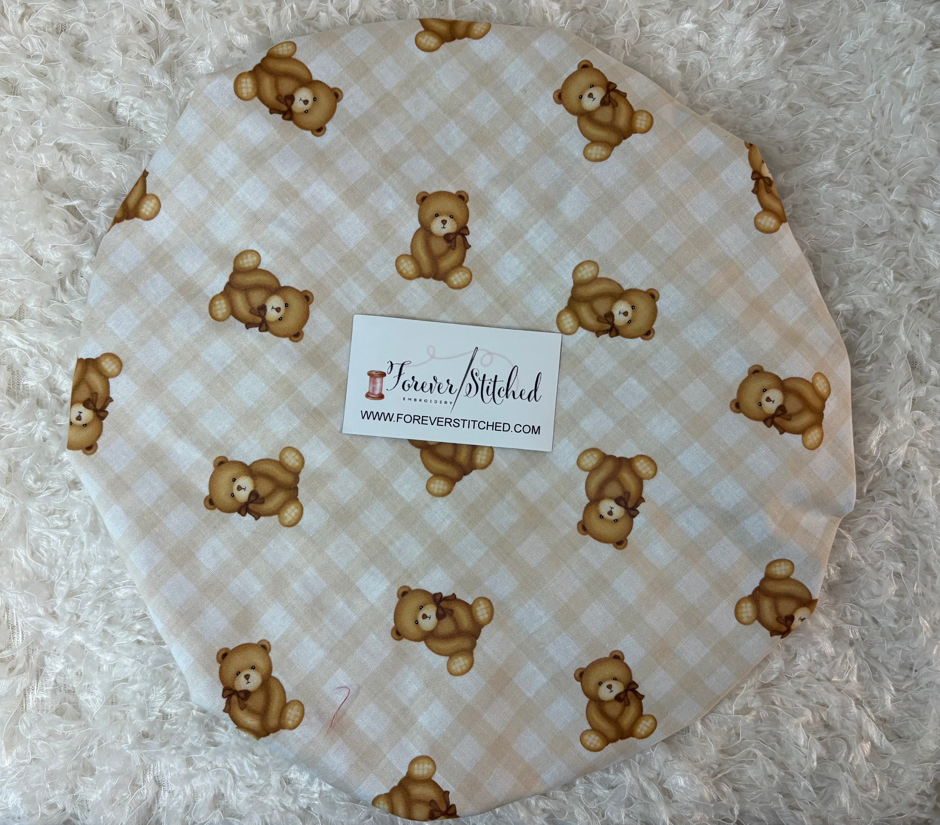 Bear Cotton Print Bonnet with Charmeuse Satin Lining | Print Satin Hair Bonnet for Curly & Natural Hair