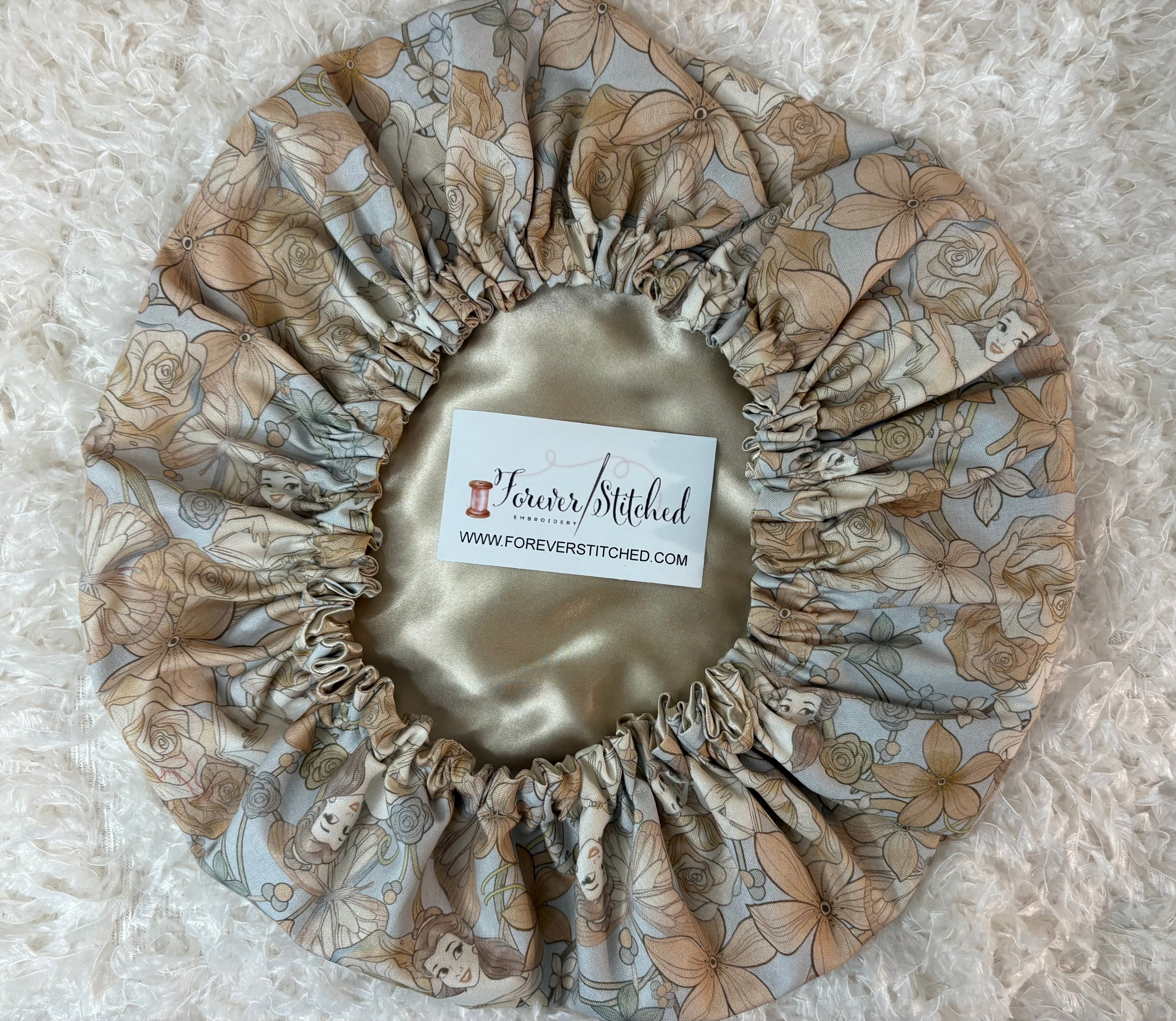 Belle Cotton Print Bonnet with Charmeuse Satin Lining | Print Satin Hair Bonnet for Curly & Natural Hair