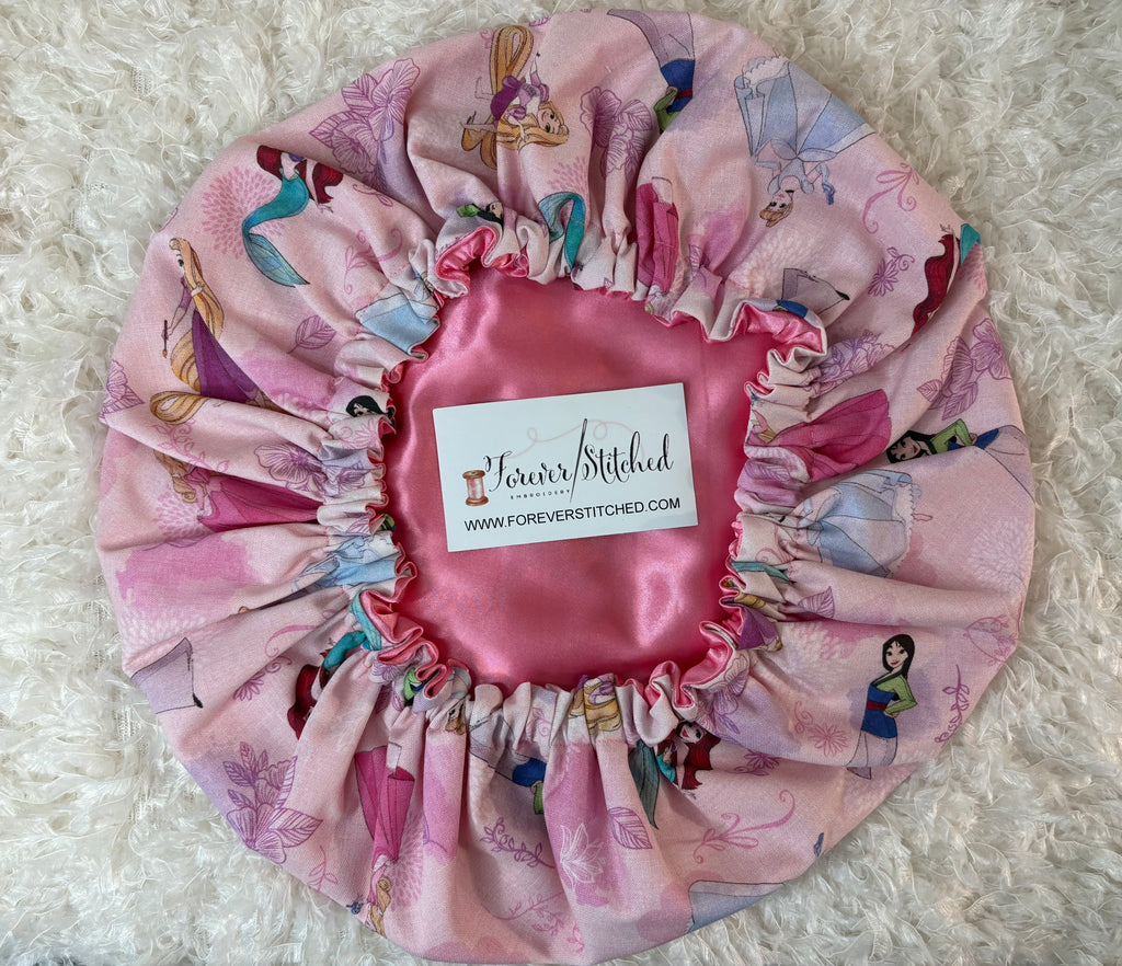 Princess Cotton Print Bonnet with Charmeuse Satin Lining | Print Satin Hair Bonnet for Curly & Natural Hair