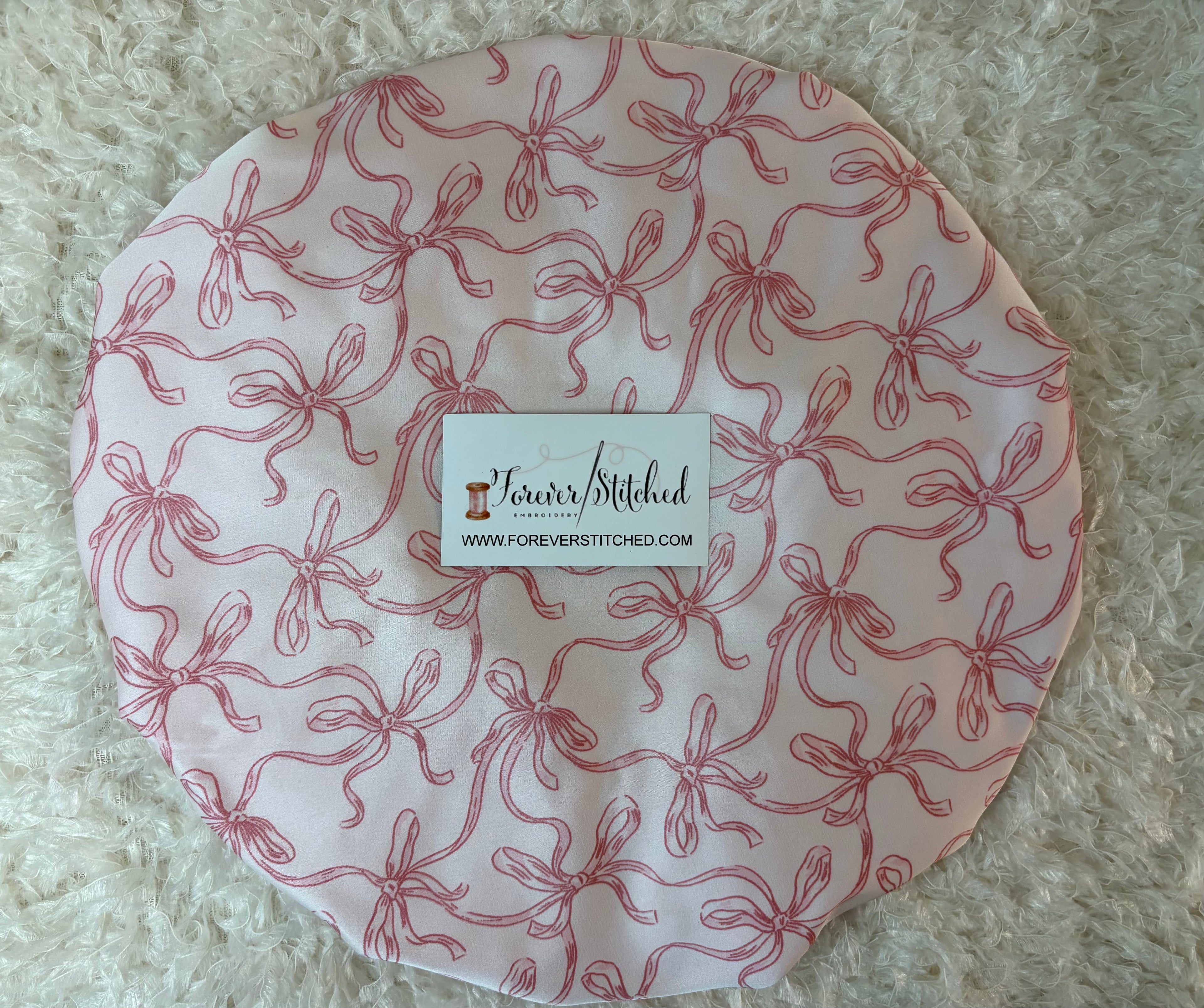 Pink Ribbon Cotton Print Bonnet with Charmeuse Satin Lining | Print Satin Hair Bonnet for Curly & Natural Hair