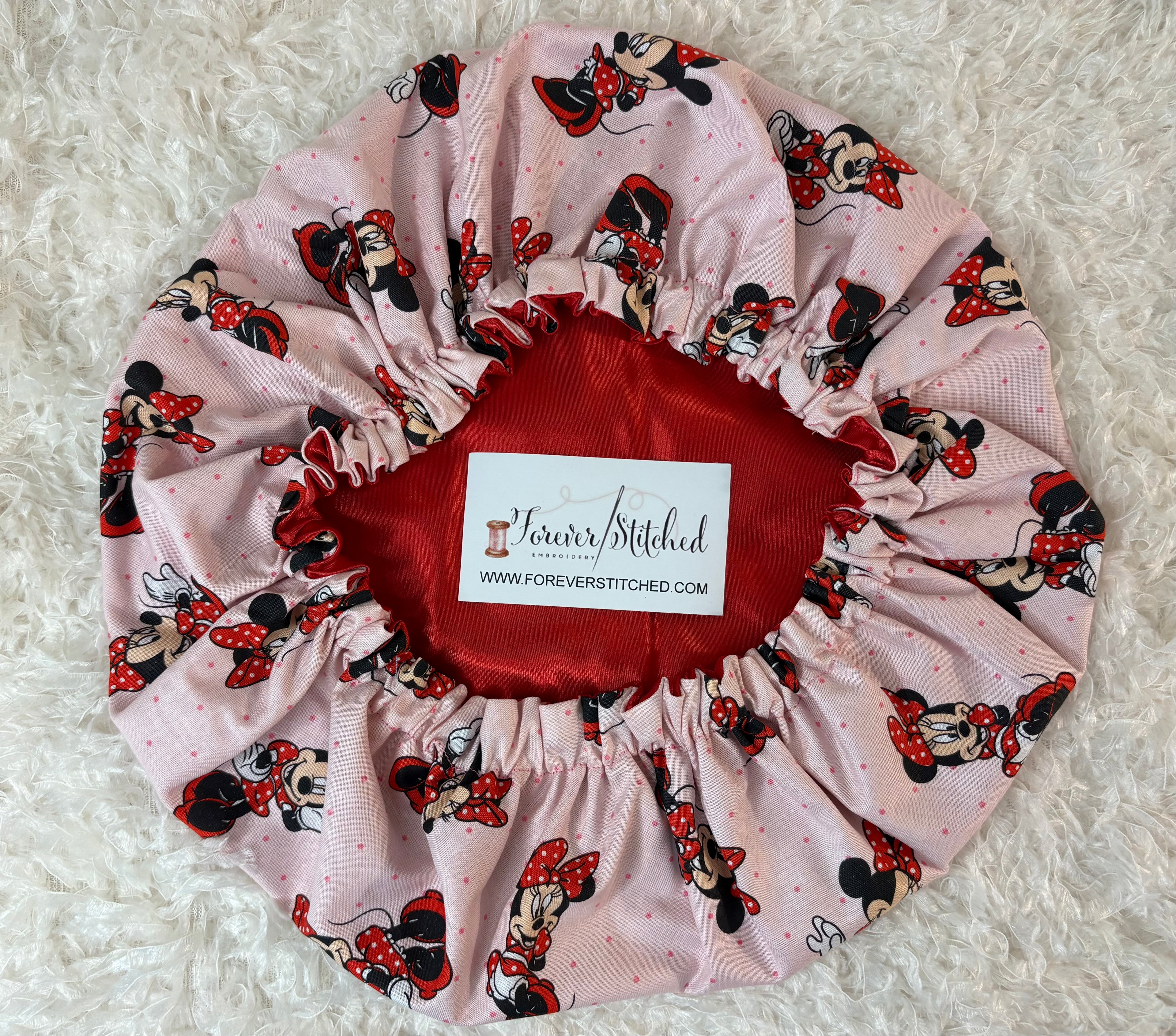 Minnie Cotton Print Bonnet with Charmeuse Satin Lining | Print Satin Hair Bonnet for Curly & Natural Hair