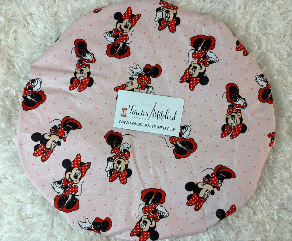 Minnie Cotton Print Bonnet with Charmeuse Satin Lining | Print Satin Hair Bonnet for Curly & Natural Hair