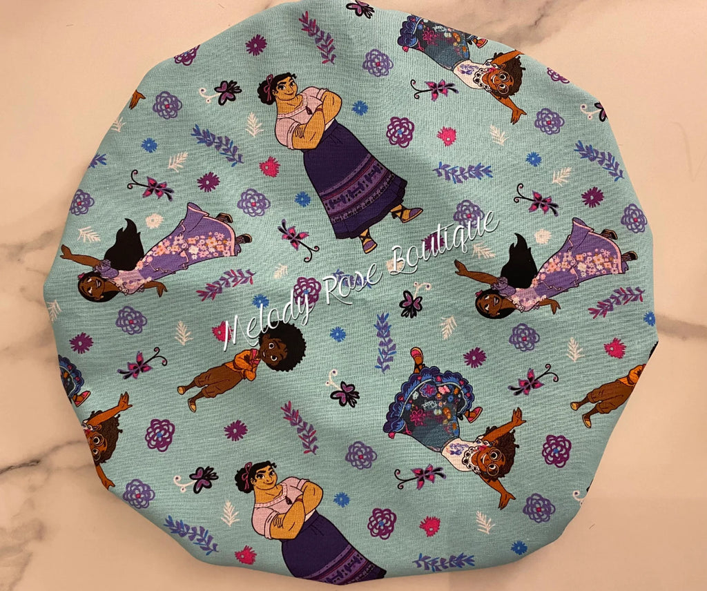Encanto Cotton Bonnet with Charmeuse Satin Lining | Print Satin Hair Bonnet for Curly & Natural Hair