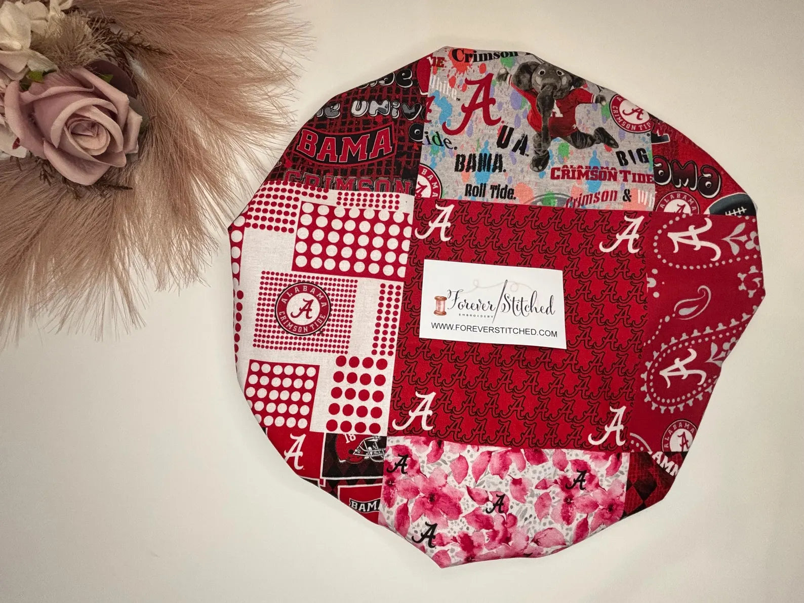 Rolltide Cotton Print Bonnet with Charmeuse Satin Lining | Print Satin Hair Bonnet for Curly & Natural Hair