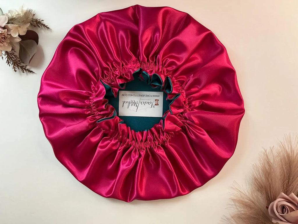 Charmeuse Silky Satin Sleeping Bonnet XL, Reversible Satin Hair Bonnet for Curly & Natural Hair, Adult Protective Sleep Cap Gift