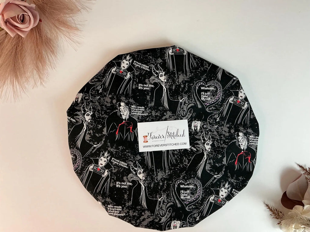 Villians It’s not me it’s you Cotton Bonnet with Charmeuse Satin Lining | Print Satin Hair Bonnet for Curly & Natural Hair