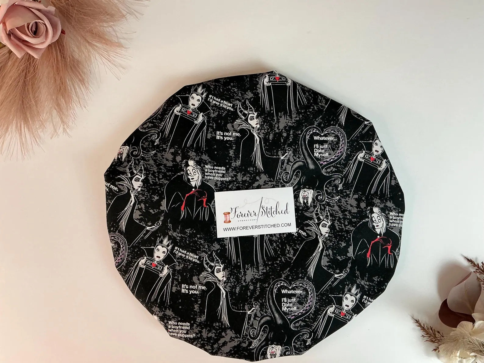 Villians It’s not me it’s you Cotton Bonnet with Charmeuse Satin Lining | Print Satin Hair Bonnet for Curly & Natural Hair