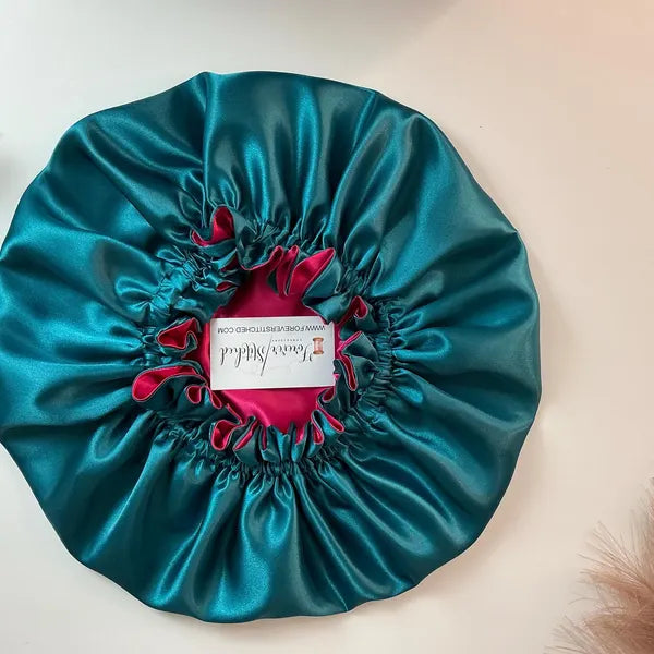 Charmeuse Silky Satin Sleeping Bonnet XL, Reversible Satin Hair Bonnet for Curly & Natural Hair, Adult Protective Sleep Cap Gift